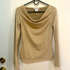 White House Black Market Top with Bell Sleeves and Draped Neckline Size XS